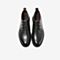 Tata/他她冬专柜同款黑色牛皮革圆头方跟商务男低靴EKA01DD9