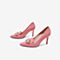 Tata/他她秋专柜同款粉红羊皮革绒面尖头高跟鞋女单鞋7BP02CQ9