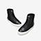 Tata/他她冬专柜同款黑色拼接绑带字母圆头休闲靴女短靴OGM01DD9