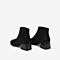 Tata/他她冬专柜同款黑色拼接简约圆头粗跟踝靴女短靴CXF02DD9