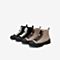 Tata/他她冬专柜同款黑色牛剖层革绑带休闲靴厚底女短靴WGS02DD9