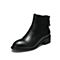 Tata/他她冬专柜同款黑色牛皮革通勤踝靴短筒中跟女靴WCT01DD9