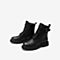 Tata/他她冬专柜同款黑色牛皮革皮带扣马丁靴休闲女短靴WJA01DD9
