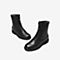 Tata/他她冬专柜同款黑色牛皮革时尚圆头拉链靴女短靴WIZ01DZ9