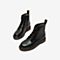 Tata/他她冬专柜同款黑色牛皮革字母织带马丁靴女短靴WJL01DD9