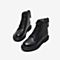 Tata/他她冬专柜同款黑色牛皮革字母织带马丁靴女短靴WKQ01DD9