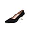 Tata/他她2020春专柜同款黑色羊皮革绒面尖头高跟鞋女单鞋FENC3AQ0