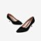 Tata/他她2020春专柜同款黑色羊皮革绒面尖头高跟鞋女单鞋FENC3AQ0