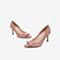 Tata/他她2020春专柜同款暗粉羊皮革绒面尖头高跟鞋女单鞋7AA16AQ0