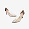 Tata/他她2020春专柜同款白/银透明胶片水钻尖头高跟鞋女单鞋7AA13AQ0
