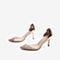 Tata/他她2020春专柜同款白/粉金透明胶片水钻尖头高跟鞋女单鞋7AA13AQ0