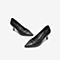 Tata/他她2020春专柜同款黑色羊皮革通勤尖头细跟浅口女单鞋XAX05AQ0
