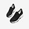 Tata/他她2020春专柜同款黑色布面水钻袜子鞋坡跟女休闲鞋SHY02AM0