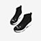 Tata/他她2020春专柜同款黑色布面运动风坡跟套脚女休闲鞋SHY01AM0