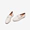 Tata/他她2020春专柜同款米白羊皮革乐福鞋平底鞋休闲女单鞋SHW01AM0