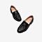 Tata/他她2020春黑色牛皮革流苏乐福鞋圆头方跟深口鞋女单鞋DSCADAM0