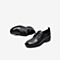 Tata/他她2020春专柜同款黑色牛皮革圆头系带满帮休闲女单鞋WJS01AM0