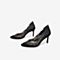 Tata/他她2020春专柜同款黑色拼接蕾丝刺绣尖头高跟鞋女单鞋FGDA8AQ0
