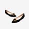 Tata/他她2020春专柜同款黑色羊皮革绒面尖头小猫跟女单鞋9lG01AQ0