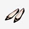 Tata/他她2020春专柜同款黑色羊皮革绒面尖头小猫跟女单鞋9lG01AQ0