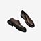Tata/他她2020春棕色牛皮革圆头套脚商务休闲鞋方跟男单鞋DSCN1AM0