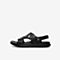 Tata/他她2020夏专柜同款黑色牛皮革休闲沙滩鞋平跟男凉鞋QVD01BL0