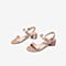 Tata/他她2020夏专柜同款粉色羊皮革通勤简约粗跟女凉鞋2USK4BL0
