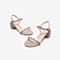 Tata/他她2020夏专柜同款粉色拼接透明胶片水钻一字带女凉鞋6LK01BL0