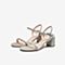 Tata/他她2020夏专柜同款银色拼接透明胶片水钻一字带女凉鞋6LK01BL0