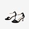 Tata/他她2020夏专柜同款羊皮革绒面链条一字带女凉鞋HSF03BL0