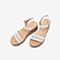 Tata/他她2020夏专柜同款米白拼接编织镂空一字带坡跟女凉鞋OLI01BL0