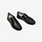 Tata/他她2020夏专柜同款黑色牛皮革圆头平底鞋休闲男单鞋VZF02BM0