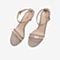 Tata/他她2020夏专柜同款粉银/白拼接透明胶片一字带高跟女凉鞋2DZN2BL0