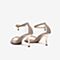 Tata/他她2020夏专柜同款粉银/白拼接透明胶片一字带高跟女凉鞋2DZN2BL0