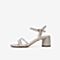 Tata/他她2020夏专柜同款PU革水钻一字带粗高跟女凉鞋FM4A8BL0