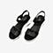 Tata/他她2020夏专柜同款黑色拼接水钻一字型坡跟女凉鞋SLN01BL0