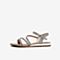 Tata/他她2020夏专柜同款银色PU革水钻罗马风平底鞋女凉鞋WMK01BL0