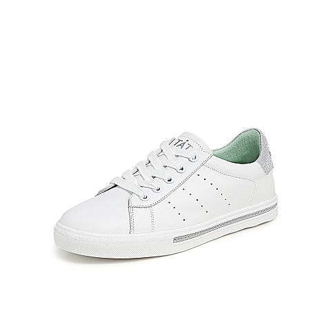 Tata/他她2021春时尚撞尾小白鞋舒适平底板鞋女鞋新W6T01AM1