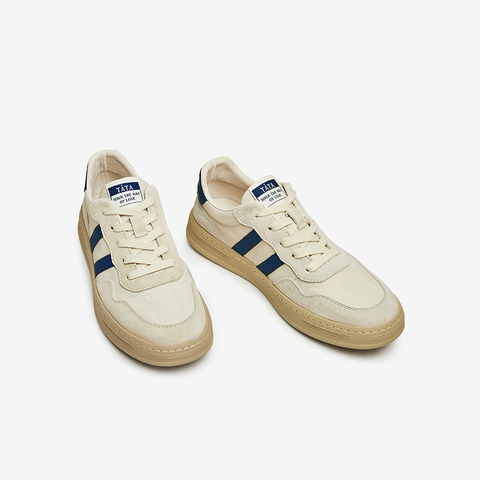 Tata/他她2023春时尚百搭拼接圆头休闲板鞋男鞋新款PBV01AM3