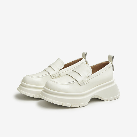 Tata/他她2023春商场同款时尚厚底纯色乐福鞋女新款7XE20AM3