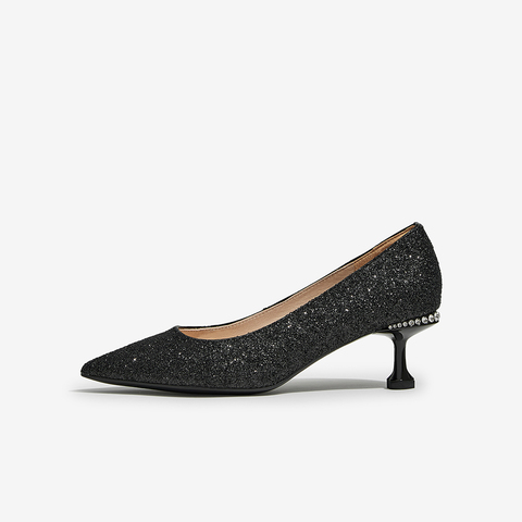 Tata/他她2023春商场同款时尚尖头百搭浅口细跟单鞋新7RX15AQ3