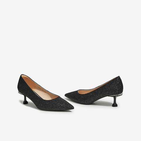 Tata/他她2023春商场同款时尚尖头百搭浅口细跟单鞋新7RX15AQ3