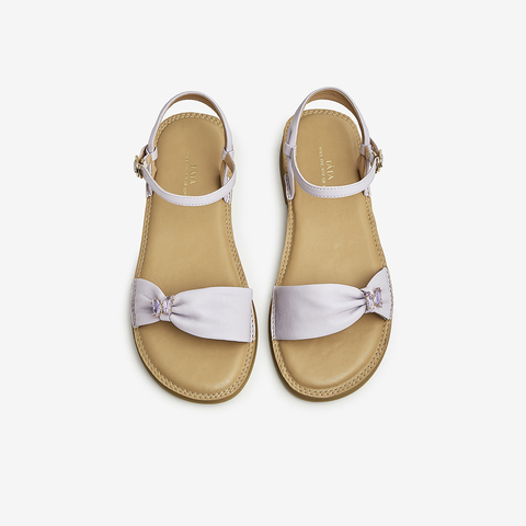 Tata/他她2023夏商场同款简约休闲百搭一字带凉鞋女新款YBE05BL3