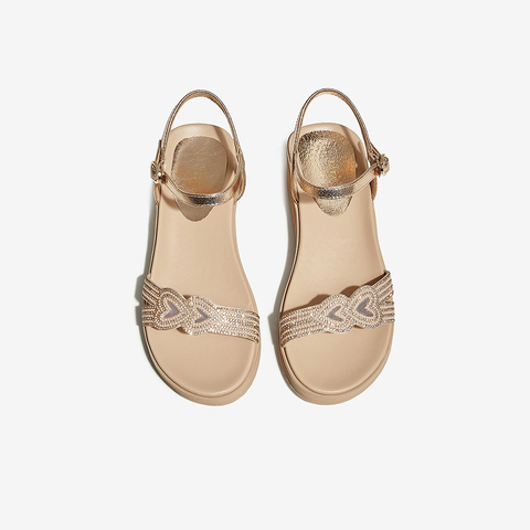 Tata/他她2023夏商场同款休闲百搭一字带凉鞋女新款FAFD7BL3