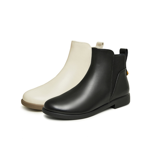 Tata/他她2023冬商场同款时尚软面简约牛皮切尔西靴新7BJ44DD3