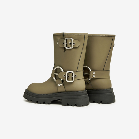 Tata/他她2023冬商场同款时尚帅气百搭骑士靴女靴新款W5P02DZ3