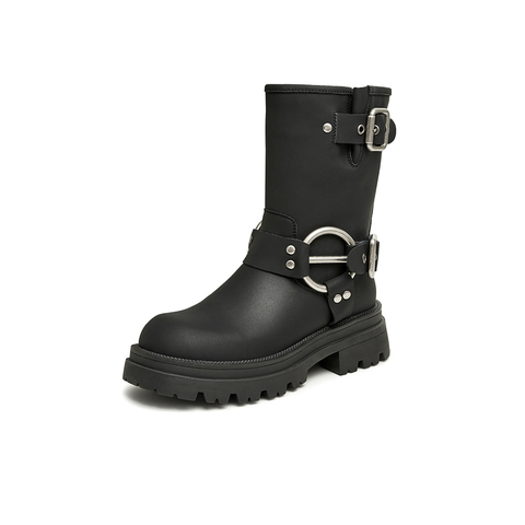 Tata/他她2023冬商场同款时尚帅气百搭骑士靴女靴新款W5P02DZ3