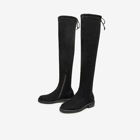 Tata/他她2023冬商场同款时尚简约百搭经典过膝弹力靴7TB90DC3