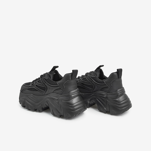 Tata/他她2023秋时尚拼接休闲厚底老爹鞋系带女WOG01CM3