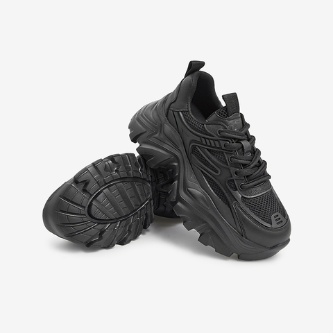 Tata/他她2023秋时尚拼接休闲厚底老爹鞋系带女WOG01CM3